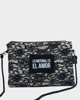 Bolso-Cartera de Encaje Negro