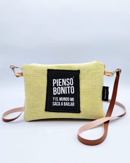 Bolso-cartera amarillo y brillo