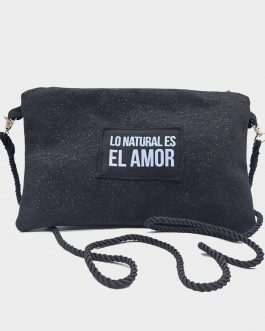 Bolso-Cartera Soneto negro brillito