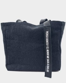 Bolso Rectangular negro brillito Etiqueta Vertical
