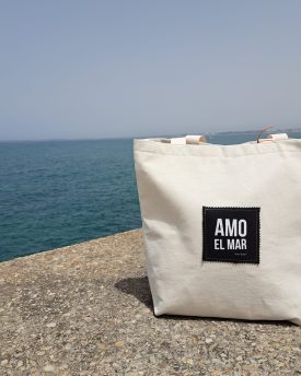 Bolso Tote Bag blanco con fondo