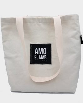 Bolso Tote Bag blanco con fondo