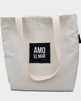 Bolso Tote Bag blanco con fondo