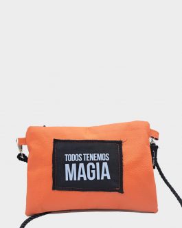 Bolso-cartera naranja polipiel cordón